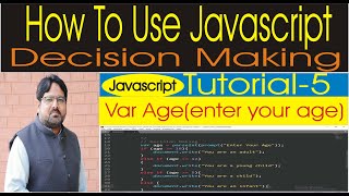 | JavaScript | | decision making  statement Age calculator |    tutorial#5 |eye2eye tv screenshot 3