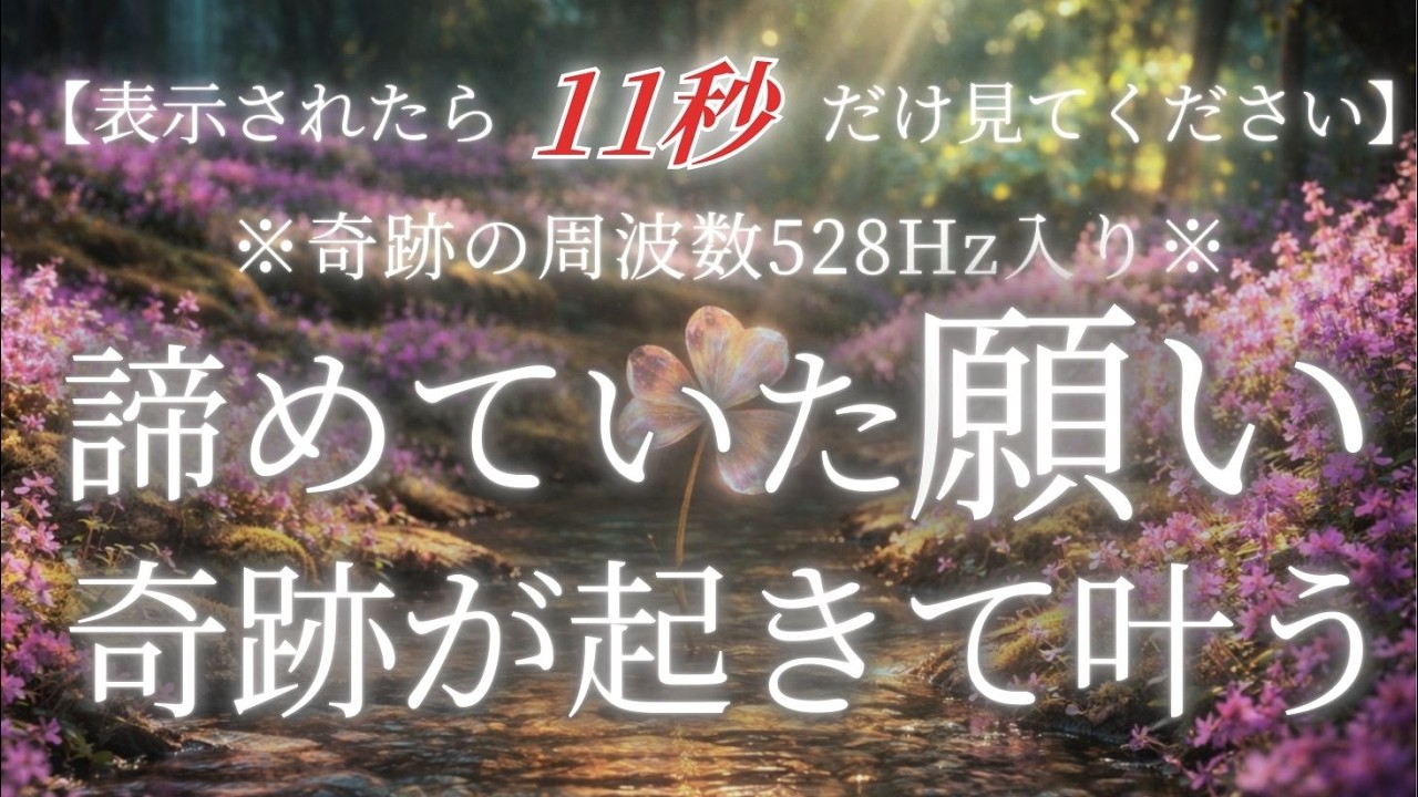 【表示されたら大吉兆】 流れが一変する前触れ/奇跡を引き寄せる周波数/願いが現実へ近づく
