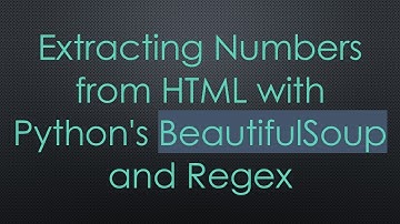 Extracting Numbers from HTML with Python