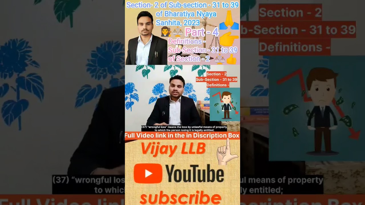 Section - 2 (37) ||  Wrongful Loss Definition || BNS, 2023 