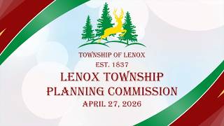 LENOX TOWNSHIP PLANNING COMMISSION MEETING (04-27-2026)