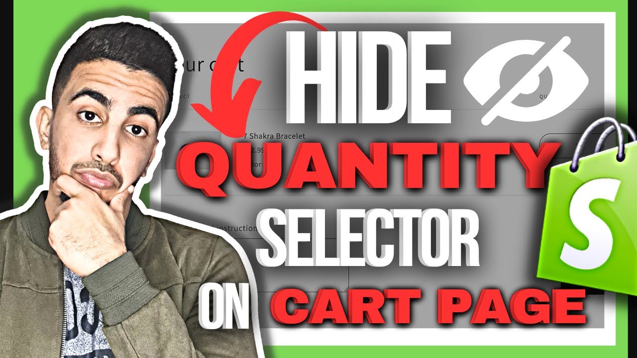 How To Hide Quantity Selector On Cart Page In Shopify - YouTube