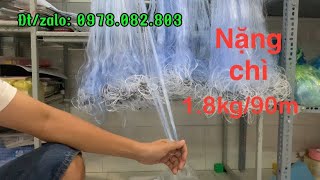 Lưới đánh cá nặng chì, cước thái xanh bền, bén. vùng nước chảy mạnh 1.8kg/90m