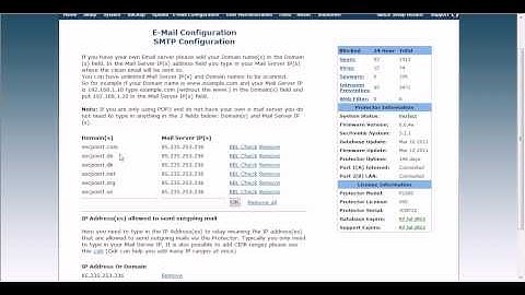 Protector UTM Email Configuration