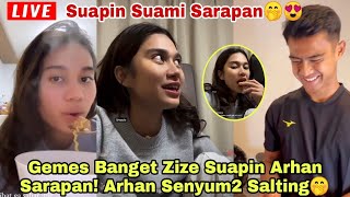 🛑Live Azizah Salsha Suapin Sarapan Arhan! Gemes Saat Arhan Salting Disuapin Zize