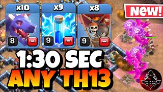 TH13 Dragon Attack With 9 Zap Spell | Best TH13 Attack Strategy in Clash of Clans