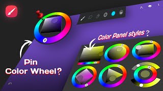 Infinite Painter Tutorial : How to Dock/Pin Color Wheel on screen & change style of Color Panel 🎨✨ screenshot 2