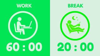 60/20 Pomodoro Timer 🌿 8 Hours of Deep Work & Sustainable Focus | No Music