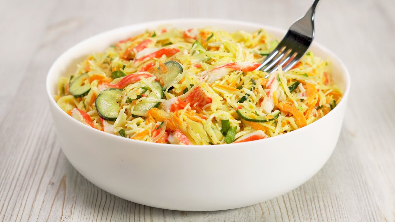 ⁣FRESH & EASY | Vegetable Salad With Crab Sticks In 20 Minutes. Recipe by Always Yummy!