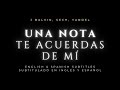 J. Balvin, Sech, Yandel - Una Nota - Te acuerdas de mí  🎵 English &amp; Spanish Subtitles 🔥 Sub Inglés