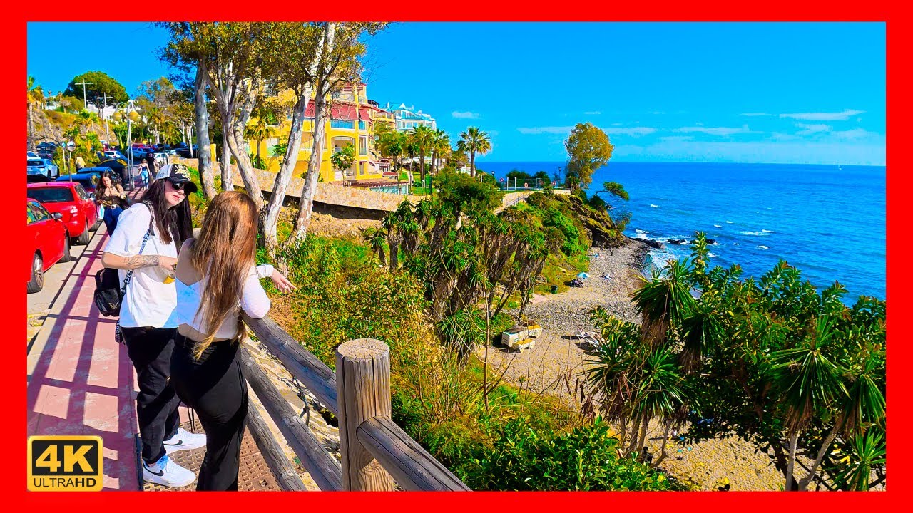 БЕНАЛЬМАДЕНА, Испания 🔴 Прогулка по пляжу Торремуэль 🏖 Пешеходная экскурсия по Малаге 4K
