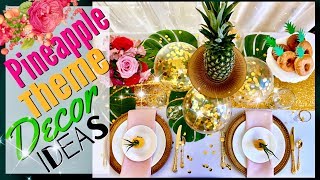 Pineapple Decor Party Ideas | Tropical Hawaiian Pineapple Table