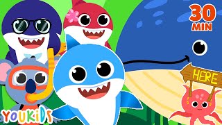 Baby Shark Song ft. Koala, Octopus & Giant Whale | Youkids Songs for Kids