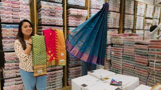 Silk sarees collection wholesale market in Surat Heavy sarees manufacturer Ishita house factory 🏭