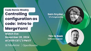 Code Remix Weekly | Controlling configuration as code: Intro to MergeYaml