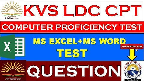 KVS CPT LDC,UDC, Steno. MS EXCEL+MS WORD PRACTICE QUESTION FOR CPT TEST FOR YOU +MS-EXCEL TEST-1