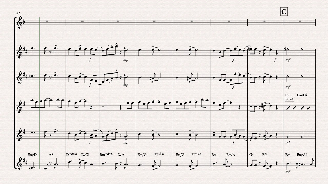 Aristocats Katzen Brauchen Furchtbar Viel Musik Lyrics Katzen brauchen furchtbar viel Musik arr. for Choir and Sax Quartet