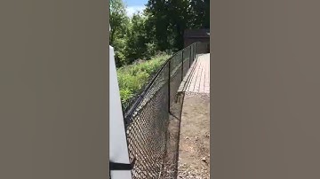 Black Vinyl Coated Chain Link Along the Pool 2