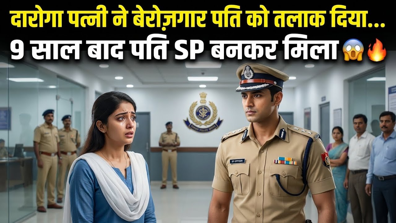 “दारोगा पत्नी ने बेरोज़गार पति को तलाक दिया… 9 साल बाद पति SP बनकर मिला, फिर जो हुआ ... 😱🔥