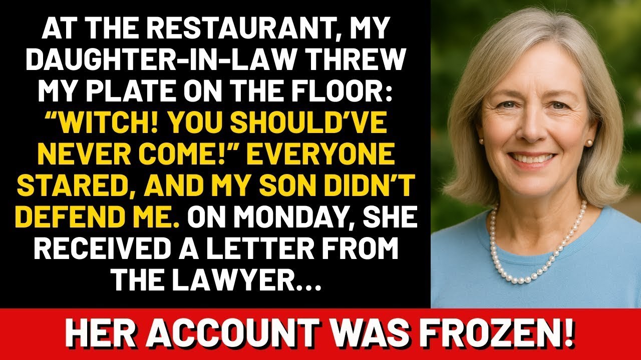 At the restaurant, my daughter-in-law threw my plate on the floor: “Witch! You should’ve never come!