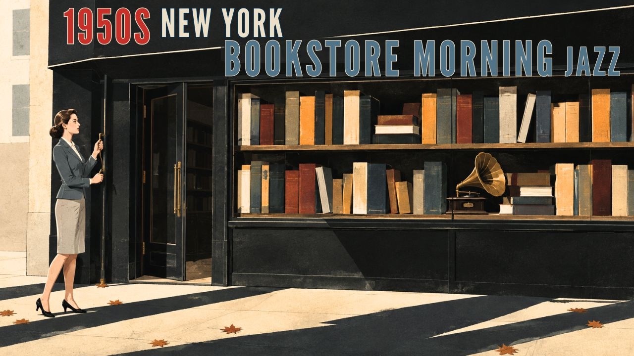 Bookstore Morning in 1950s New York 🍂 秋の朝、開いたばかりの扉