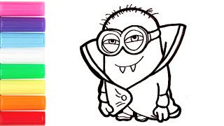 Dibuja Y Colorea Un Minion Vampirodibujos Para Niños