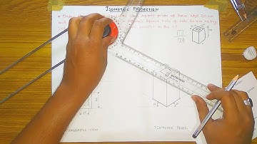 Isometric projection of square prism hole (Hindi)