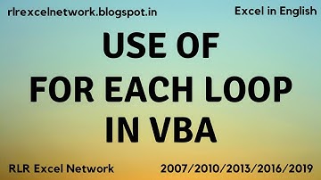 364* Learn VBA - Use of For Each Loop in VBA Part-27 {English}