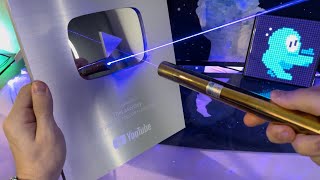Laser Vs YouTube Play Button - It Reflected And Broke My Camera!