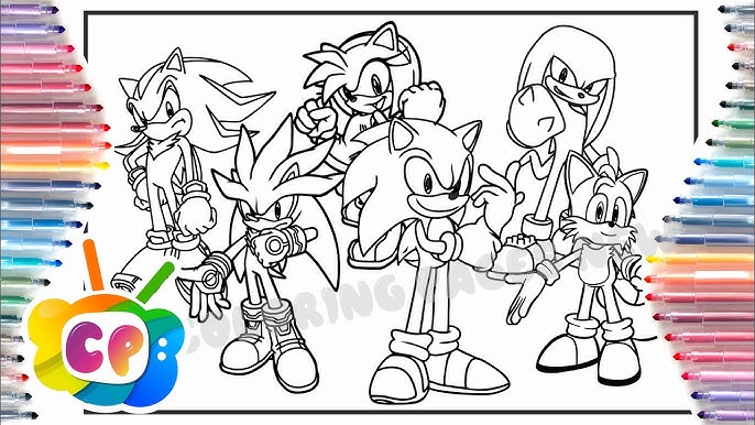 Sonic vs Shadow coloring pages/ Sonic, Silver, Amy Rose coloring