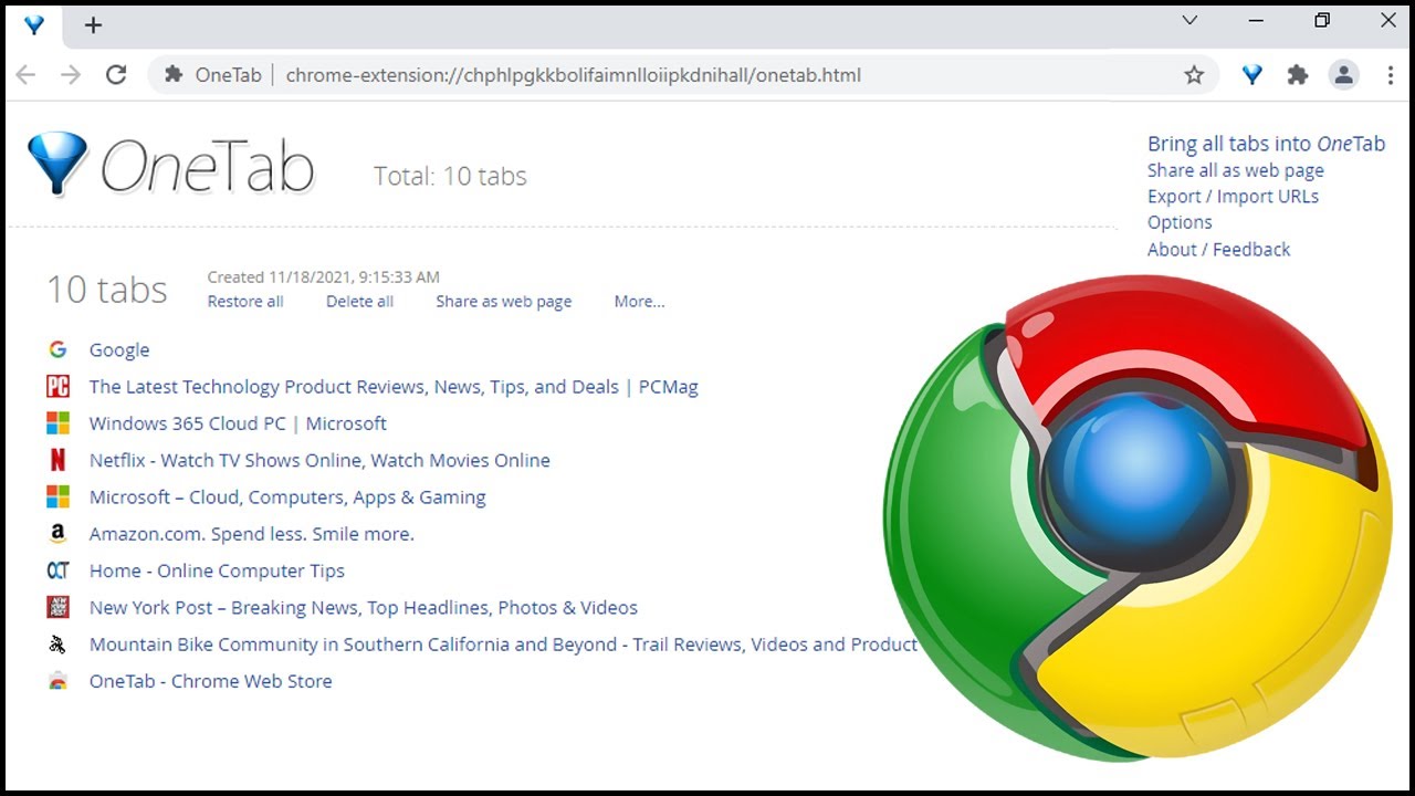 OneTab: A Google Chrome Extension Review and Tutorial 