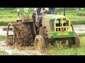 Tractor Videos | John Deer Tractor Stuck in Mud | Indian Village Farming Clips