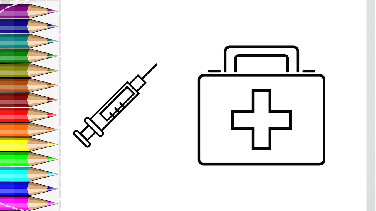 Doctor set drawing , Colouring and Painting for Toddlers, kid's Draw