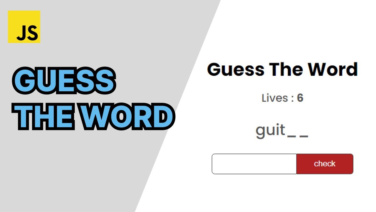 Fun and Easy JavaScript Project: Create a Guess the Word App | Beginner ...