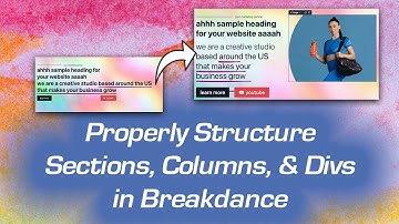 Setup Proper Section, Column, and Div Styling in Breakdance Builder