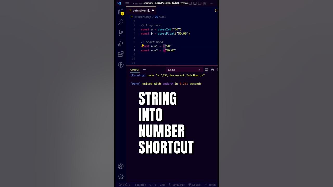 JavaScript Shortcut to convert String into Number 🥵 #shorts #javascript ...