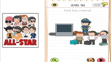 Brain test all star level 183 Walkthrough solution find the criminal