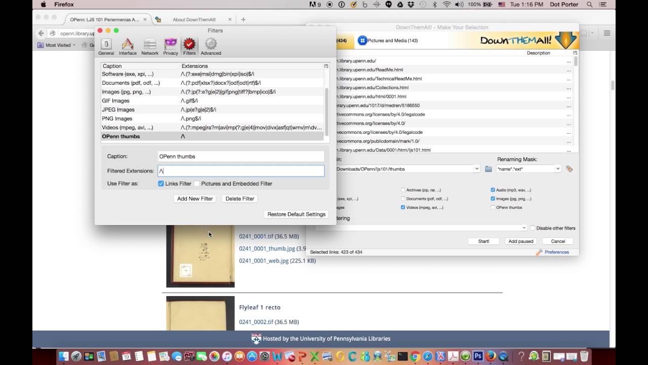 OPenn - How to Use Down Them All to Download Manuscript Images - YouTube