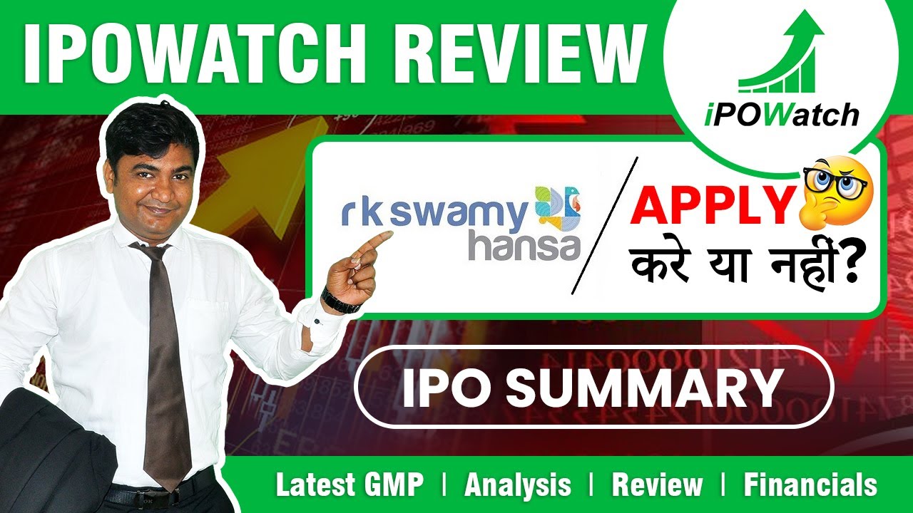 R K SWAMY Limited IPO Detailed Analysis Review - Apply Or Not? Latest GMP - IPOWatch