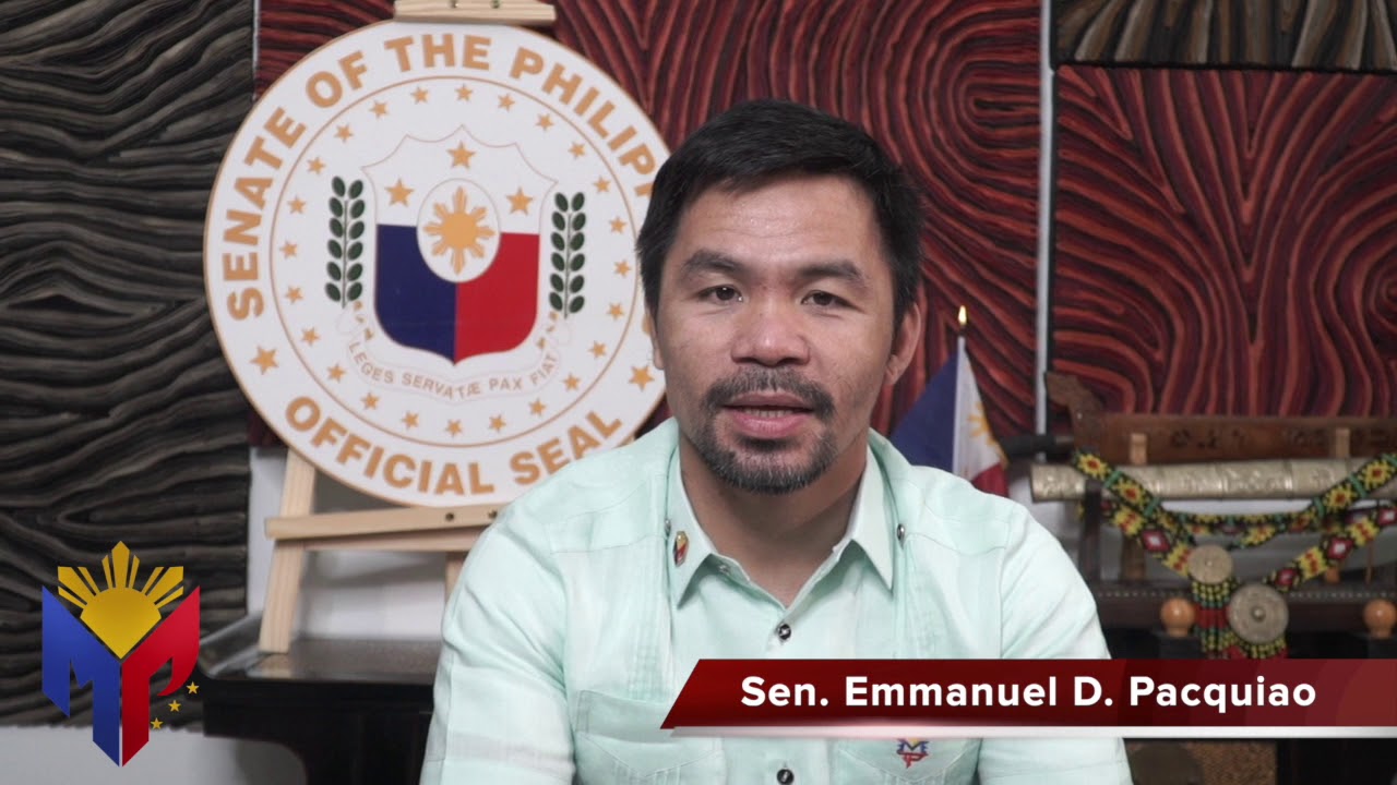 Philippine Senator Emmanuel "Manny" Dapidran Pacquiao's salutations to the 2021 JCI Zamboanga, Inc.