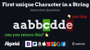 First unique Character in a String - leetcode 387 - hashmap