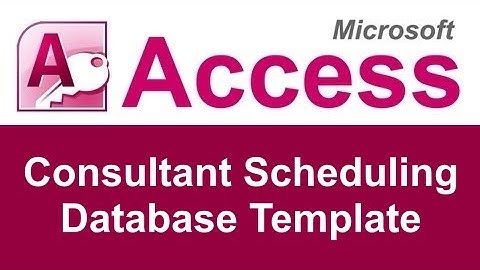 Microsoft Access Consultant Scheduling Database Template