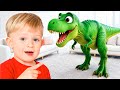 ألعاب الديناصورات الخاصة بأوليفر أصبحت حية في منزله