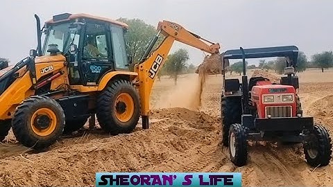 "JCB 3DX Super Loading Soil | Real Power of Backhoe Loader tractor swaraj 855 farm 60 eicher 485