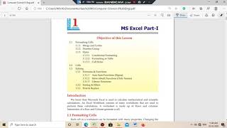 PSEB class 9th Computer chapter 1(MS Excel Part -1)