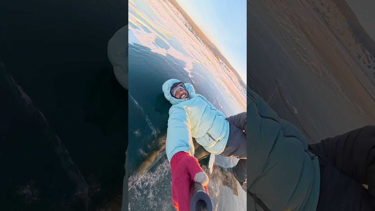 തടാകം ഉറഞ്ഞുപോയി -30°C കൊടുംതണുപ്പിൽ മുകൾഭാഗം ഉറഞ്ഞുപോയ സൈബീരിയലെ തടാകത്തിന്റെ അത്ഭുതകരമായ കാഴ്ച