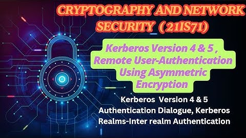 Kerberos Version 4 & 5 and Remote User Authentication with Asymmetric Encryption -#21is71 VTU 7thsem
