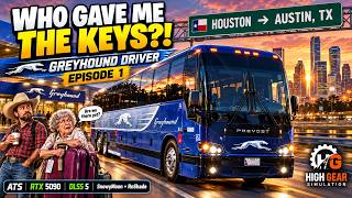 WHO GAVE ME THE KEYS?! 😂 Greyhound Bus Driver Ep. 1 | ATS Houston to Austin TX. screenshot 3