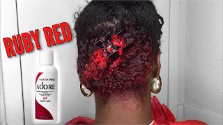 Dying My Natural Hair...AGAIN!|Adore Semi-Permanent Ruby Red❤️