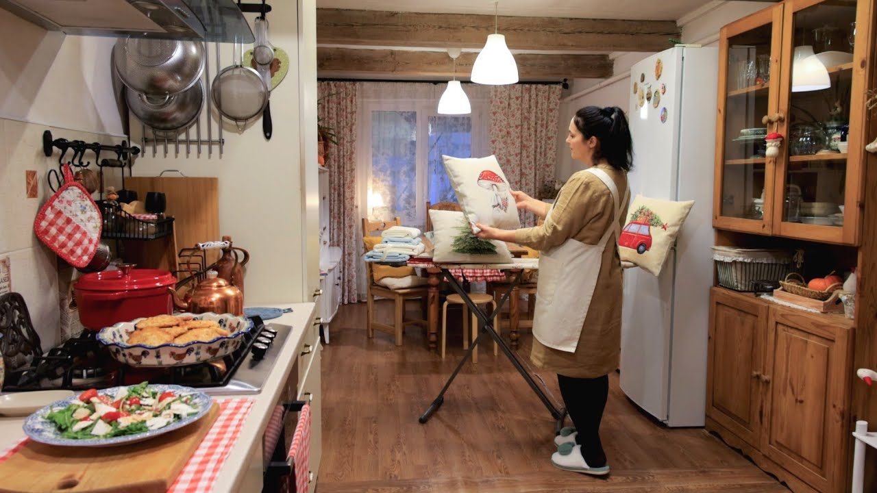 Первый снег и уют сельской жизни | Находя счастье в простых моментах. Новогодний декор и Кулинария